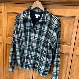 Christopher & Banks Women's Plaid Wool Blend Jacket - Green Size Small